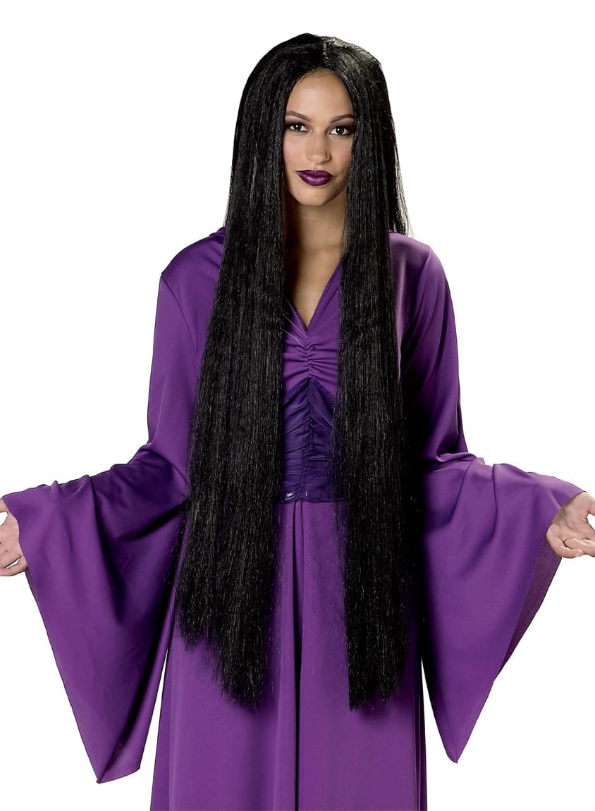 36" Extra Long Adult Black Costume Wig