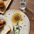 thumbnail image 4 of Round Placemats Sunflower Leaves 15 inch Set of 2 Table Mats for Dining Table Spring Floral Vintage Heat Resistant Non-Slip Kitchen & Home Decorative Place Mat Set, 4 of 8