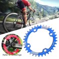 thumbnail image 3 of Plato ancho estrecho 104 BCD rueda de cadena de bicicleta redonda única para bicicleta de montaña 34T Azul kusrkot Plato de bicicleta de montaña, 3 of 8