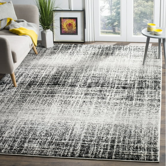 SAFAVIEH Adirondack Kiersten Abstract Faded Area Rug, Ivory/Silver, 6' x 9'