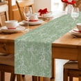 thumbnail image 5 of Sage Green Botanical Table Runner - 48 Inch Long Vintage Floral Plants Branch Cotton and Linen Blended Dress Scarves Farmhouse Table Runner for Kitchen Dining, Coffee Table, 13" x 48", 5 of 8