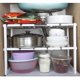 thumbnail image 3 of Two layers Plastic Cutlery Sink Drain Rack Telescopic Stainless Steel Dish Drain Tray Holder White Retractable Rack Shelf for Kitchen, 3 of 4
