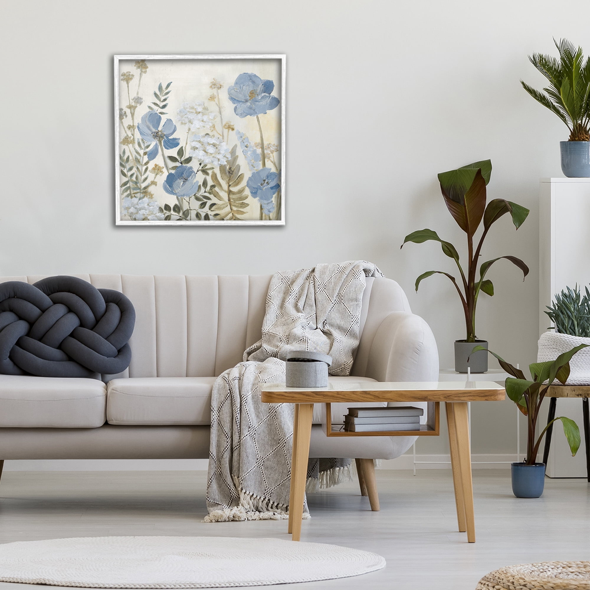 Stupell Industries Peaceful Blue Iris Garden White Framed Giclee Art, design by Lanie Loreth