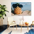 thumbnail image 3 of IDEA4WALL Coastal Canvas Wall Art Pineapple with Sunglasses on the Beach Canvas Prints Modern Home Wall Decor - 24x36 inches, 3 of 4