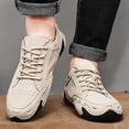 thumbnail image 5 of Men's Casual Casual Shoes Lightweight Soft And Comfortable Non-Slip Loafers Lace-Up Retro Fashion Formal Shoes White 7.5 US, 5 of 7