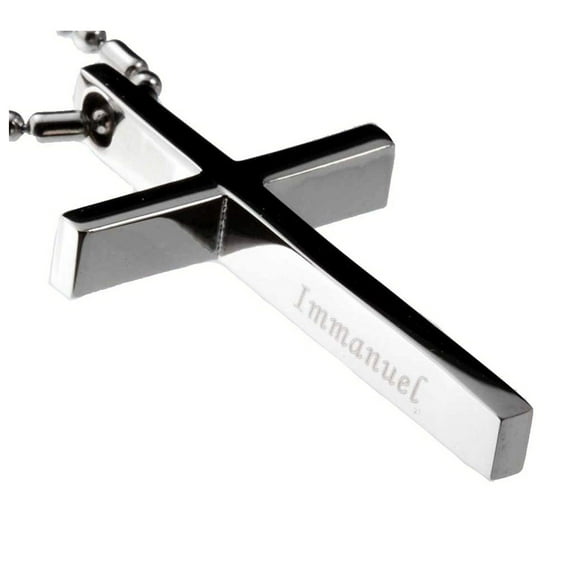 R.h. Jewelry Stainless Steel Pendant, Immanuel Cross Necklace