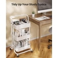 thumbnail image 4 of Cheelom 3 Tier Utility Cart, Rolling Metal Organization Cart with Handle and Lockable Wheels, Multifunctional Storage Shelves for Kitchen Living Room Office White, 4 of 7