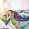 thumbnail image 4 of Homewish Kawaii Cat Full Size Comforter Sets,Pet Kitten Bedding Comforter Set,Rainbow Flower Butterfly Bedding Sets For Girls Teens,Breathable Home Decor Reversible,3-Piece, 4 of 8