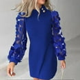 thumbnail image 1 of UPPADA Robe de Soirée Formelle Grande Taille pour Femmes Manches Longues Col Rond Robe de Cocktail Paillettes Élégante Robes de Soirée Moulante Extensible Midi Robes Éclaircissantes Offres, 1 of 6