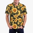 thumbnail image 1 of Fotbe Vintage Black Plaid Sunflower Camiseta Polo de Golf para Hombre con Estampado – Camisa Deportiva Transpirable con Cuello Abotonado-Large, 1 of 6