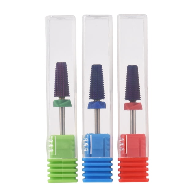 Juego de brocas para uñas, 3 piezas, de acero de tungsteno, para eliminar cutículas, esmalte de g Abanopi Broca de uñas