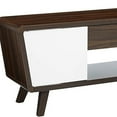thumbnail image 2 of Glittering Two Tone Mid Century Modern TV Stand, White and Brown, 2 of 5