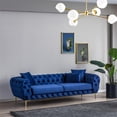 thumbnail image 3 of Jordyn Mid Century Luxury Chesterfield Velvet Living Room Couch in Navy Blue, 3 of 7