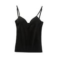 thumbnail image 5 of vigerkar 2025 Summer Camisole for Women Built in Bra Wireless Fabric Support Spaghetti Strap Short Cami Black, M, 5 of 8