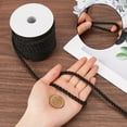 thumbnail image 3 of 1 roll 20 Yards Trim Cord 6mm/0.24" Polyester Twist Rope Twine Decorative Cording Thread String Ribbon for Home Decor Curtain Tieback Upholstery Honor Cord Sewing Crafting Black, 3 of 8