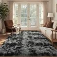 thumbnail image 5 of 6x9 Ft Large Shag Rugs for Living Room Decor, Tie-Dyed Ultra Soft Fluffy Furry Area Rugs for Bedroom Indoor Floor, Aesthetic Carpet for Kids Home (Dark Grey), 5 of 8