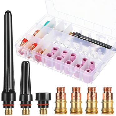 Foxnovo 1 Set Welding Consumable Parts Set Welding Cup Tig Welder Welding Tip Welding Parts Nozzle Collet Cup Kit