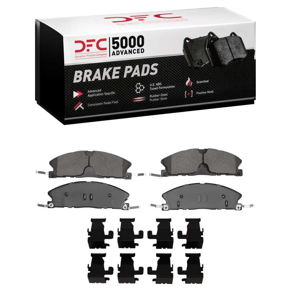 Dynamic Friction Company 1552-1611-12 DFC 5000 Advanced Brake Pads - Ceramic and Hardware Kit - OE