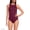 Berry, variant on Women's Tugless High Neck Portrait Back One Piece Swimsuit