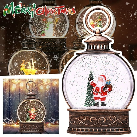 

GNEIKDEING 4 Styles Christmas Night Lights Flat Round Water Filling Night Lights，Gift on Clearance