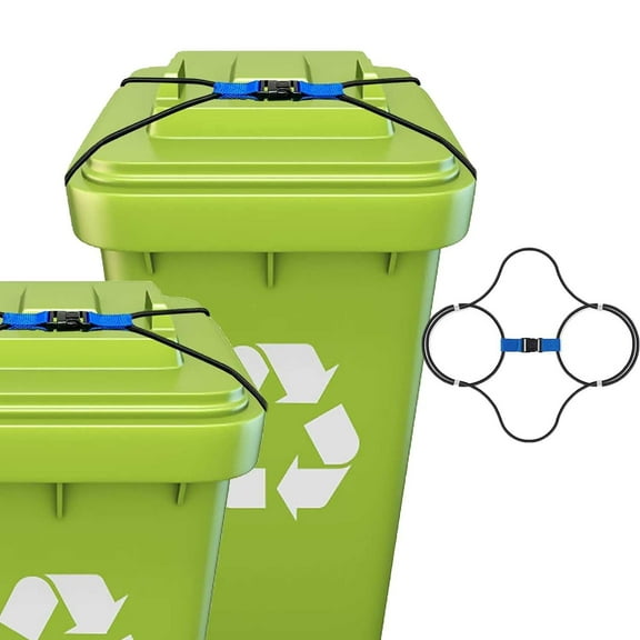 Trash Can Lid Locks for Animals, Garbage Can Bungee Cord Lock Keep Bear/Raccoon/Dog Out of Garbage, Fits 30-50 Gallon(Trash Can NOT Included)
