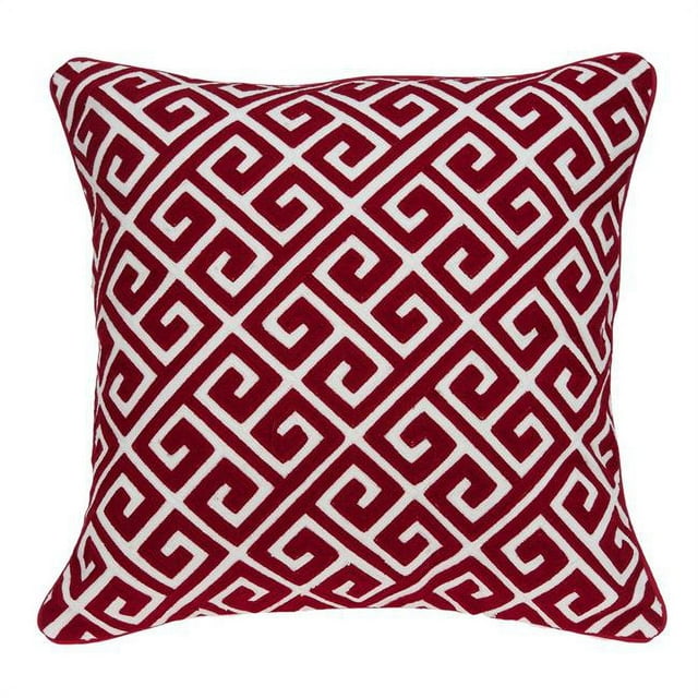 Parkland Collection PILA11017P Trix Housse de Coussin Carrée Rouge et Blanche Transitionnelle avec Insert en Poly - 20 x 20 x 7 Po.