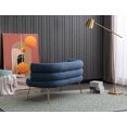 thumbnail image 3 of Luccalily Accent Single Sofa Chair,Upholstered Leisure Accent Living Room Chair, Comfy Armchair with Rose Golden Metal Legs,Mid-Century Modern Velvet Single Sofa Chair, 3 of 11