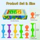 thumbnail image 3 of Hugooutdoor 18 piezas 4 colores ventosa juguetes dardos niños baño juguete pegajoso suave silicona lechón edificio apilamiento bloque juego interior al aire libre juegos de lanzamiento, 3 of 5
