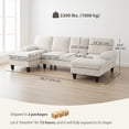 thumbnail image 3 of HOMCOM Sectional Sofa, U Shaped Couch with Pillow-top Armrests, Beige, 3 of 10