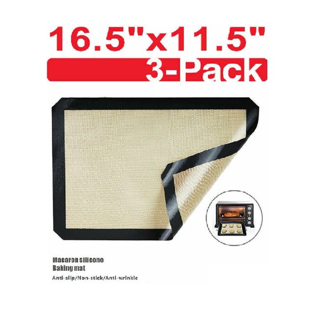 3 Pack Silicone Baking Mat Nonstick Heat Resistant Oven Mats Toaster