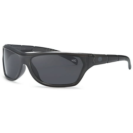 Smoked Grey Lens - Hawaiian Island Creations Active Sport Style Kids Polarized Polycarbonate Sunglasses - Transparent Gray Frame / Smoke Lenses