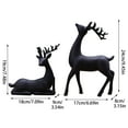thumbnail image 3 of Christmas Reindeer Figurines Set of 2, White Resin Deer Ornaments, Elk Sculpture for Mantel Hearth Shelf Tabletop Decor （White）, 3 of 5