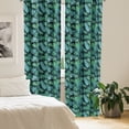 thumbnail image 3 of Ambesonne Tropical 4-Panel Curtains, Hawaiian Island Leaves, 56"x95", Seafoam Dark Teal, 3 of 4