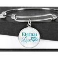 thumbnail image 3 of Eternal Love Stainless Steel or 18k Gold Circle Bangle Bracelet, 3 of 8