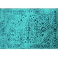 thumbnail image 1 of Ahgly Company Machine Washable Indoor Rectangle Oriental Turquoise Blue Industrial Area Rugs, 4' x 6', 1 of 4