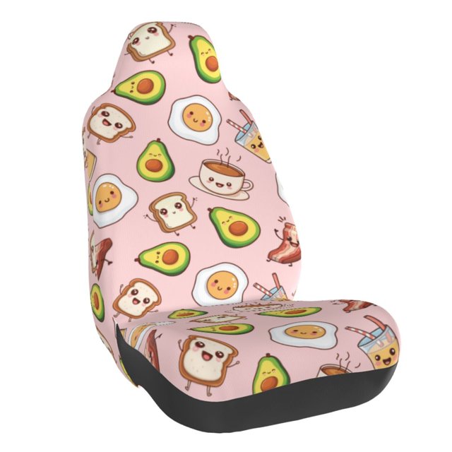Fotbe Breakfast Funda para Asiento de Auto con Estampado – Impermeable y Antisudor – Ajuste Universal, Lavable a Máquina, Antideslizante (1 Pieza)