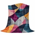 thumbnail image 6 of Colorful Abstract Blanket Soft Cozy Warm Throw Blanket for Couch, Plush Fuzzy Flannel Fleece Blankets for Sofa, Modern Geometric Vintage Bed Blankets Lightweight Gifts for Women, 50"x80", 6 of 9
