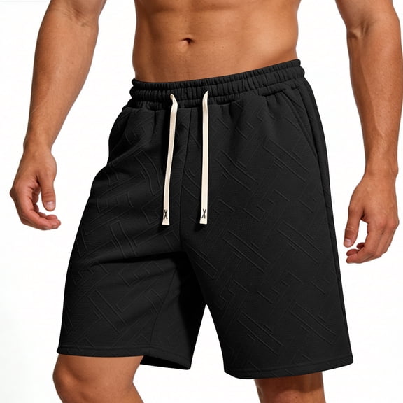 Yievot Mens Casual Shorts 7 Inch Summer Drawstring Elastic Waist Sport Sweat Shorts with Pockets