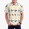 thumbnail image 3 of Balery Funny Chicken Printed Men’s Short Sleeve Polo Shirt, Midweight Men's Shirt,Golf Polo shirts -XX-Large, 3 of 9
