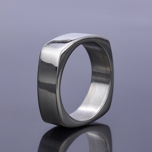 Anillo clásico sencillo de nicho cuadrado de alta clase Cómodo de usar para uso diario
