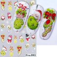 thumbnail image 3 of Pegatina de Arte de uñas de alce en relieve 5D, decoración de manicura de Papá Noel, copo de nieve, hombre de jengibre, deslizador grabado, lindo, Navidad, Invierno, 3 of 4