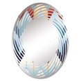 thumbnail image 2 of Designart "Harmonious Chevron Geometry" Chevron Spiral Round Wall Mirror - Oval Printed Decorative Mirror - Multiple Color Options, 2 of 5