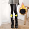 thumbnail image 6 of MXIEZI Kids Toddler Winter Fall Leather Leggings Pants for Girls 1-15T Solid Color Thick Fleece Pants Baby Lined Faux Leather Trouser, 6 of 6