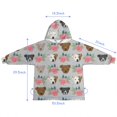 thumbnail image 7 of Cute Pitbull Terriers Dog and Flower Blanket Hoodies for Kids 6-13YR Oversize Wearable Blanket Hoodies for Boys Girls Teens, 7 of 7