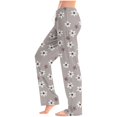 thumbnail image 4 of Women Pajama Pants Long Comfy Casual Drawstring Stretch Wide Leg Lounge Pants Fashion Color Block Pajs with Pockets, 4 of 6