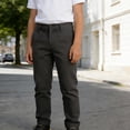 thumbnail image 2 of GJSYRH Boys School Uniform Adaptive Chino Pants, Adjustable Waistband, Closure & Buttons Grey 7-8Years, 2 of 4