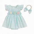 thumbnail image 1 of NIEWTR Robe à Imprimé Floral pour Bébé Fille, Col Rond, Dos Nu, Sans Manches, Robe d'Été pour la Plage (Vert Pâle, 6-12 Mois), 1 of 4