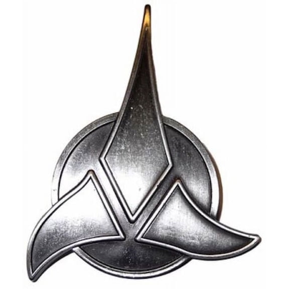 Star Trek Large Klingon Silver Trifoil Logo Pin
