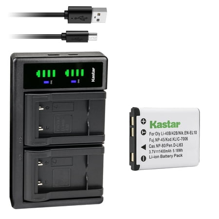 Kastar 1-Pack Battery and LTD2 USB Charger Compatible with Medion Life Maginon SZ 24 E43011 E44007 E44033 E44041 E44050 E44056 P42002 P43001 P43005 P43007 P43008 P43028 P43080 P44003
