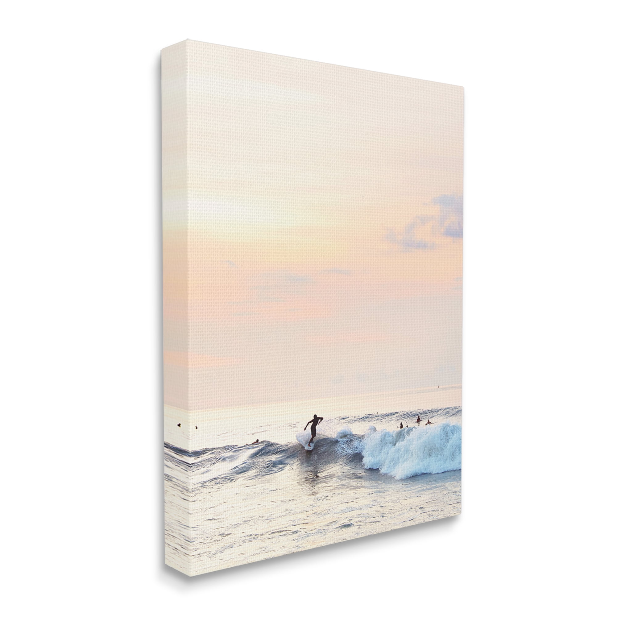Stupell Industries Sunset Surfer Photography Nature Photography Gallery Wrapped Canvas Print Wall Art, 16 x 20